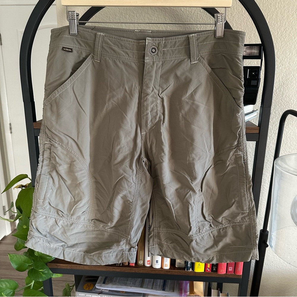 Kuhl Shorts Men’s 34 Radikl Cotton Nylon Blend Lightweight Stretch Khaki Brown
